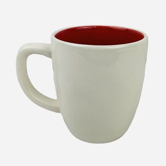 Magenta Rae Dunn Artisan Jolly Mug Red Inside RARE All Caps Little "o" Christmas - Picture 4 of 9